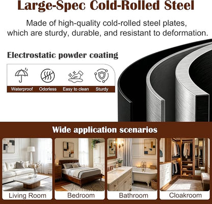 SteeLoong Metal Wardrobe Cabinet with Hanging Rod, 71" Tall Armoire Wardrobe Closet with 2 Doors and Adjustable Shelves, Black Clothing Storage Cabinets for Bedroom, Laundry Room, Cloak Room