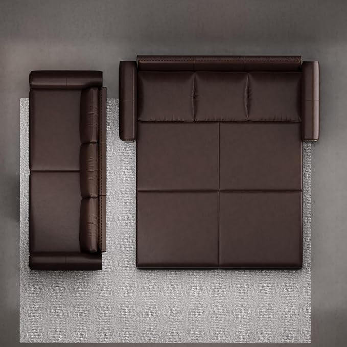 93.7" King Size Sleeper Sofa Bed, Pull Out Sofa Bed, Faux Leather Upholstery, 3 in 1 Convertible Sleeper Couch, Chaise Lounge, Retro Recliner for Living Room, Office, Apartment, Dark Brown