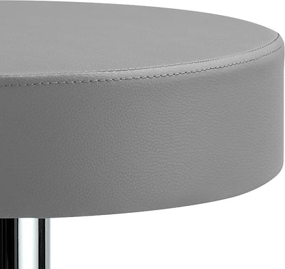 Finnhomy Bar Stools Set of 2 Modern PU Leather, Swivel Barstools with Footrest and Backless Round, Counter Height Adjustable Modern Counter stools for Kitchen, Grey