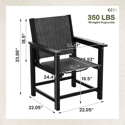 UDPATIO HDPE Patio Dining Set, Heavy Duty Extra-Wide Outdoor Chairs with 360 lb Load Capacity, Easy to Assembly, All-Weather Seating for Patio, Pool, Garden, Backyard
