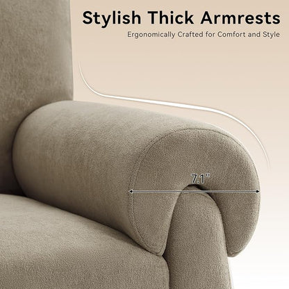 Oversized Accent Chair, Comfy Living Room Chairs, Single Sofa Chair with Thick Cushion and Armrests, Upholstered Arm Chair for Living Room, Modern Armchair, Reading Chair for Bedroom, Grey