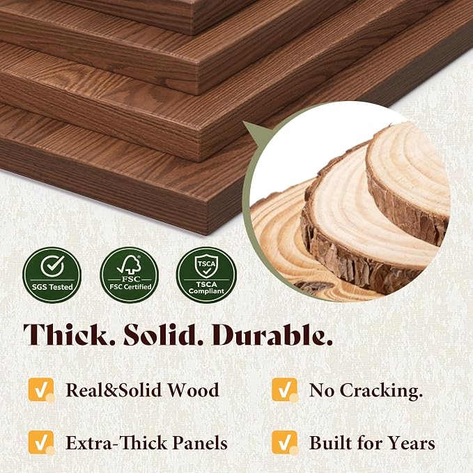 AMERLIFE King Bed Frame, Solid Wood Platform Bed with Vertical Slats Headboard, Wooden Bedframe King-Size, Sturdy Wooden Slats Support, No Box Spring Needed, Noise Free, Walnut