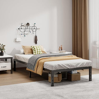 LUMUNANCE Metal Bed Frame Twin Size - 12 Inch Heavy-Duty Twin Platform Bed Frame No Box Spring Needed, Easy Assembly, Noise-Free, Sturdy Mattress Foundation, Underbed Storage Space