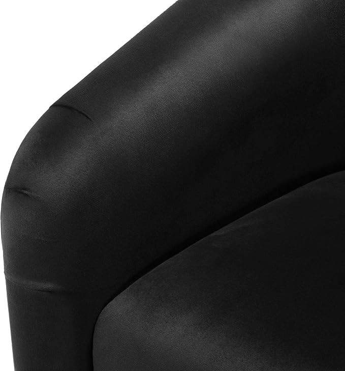Topeakmart Velvet Accent Chair, Comfy and Modern Velvet Club Chair with Armrest and Sturdy Legs for Living Room/Bedroom Study, Matte Black, 2PCS