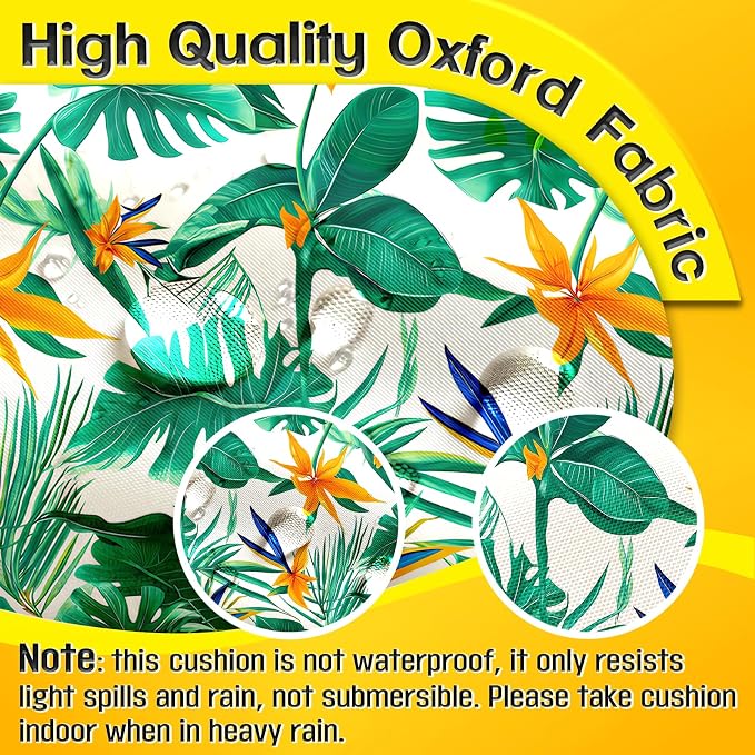 MAGIC ELEPHANT Egg Chair Cushion, Memory Foam Hanging Egg Chair Cushion Replacement, Indoor Outdoor Hammock Basket Swing Cushion with Headrest (Tropical Monstera)