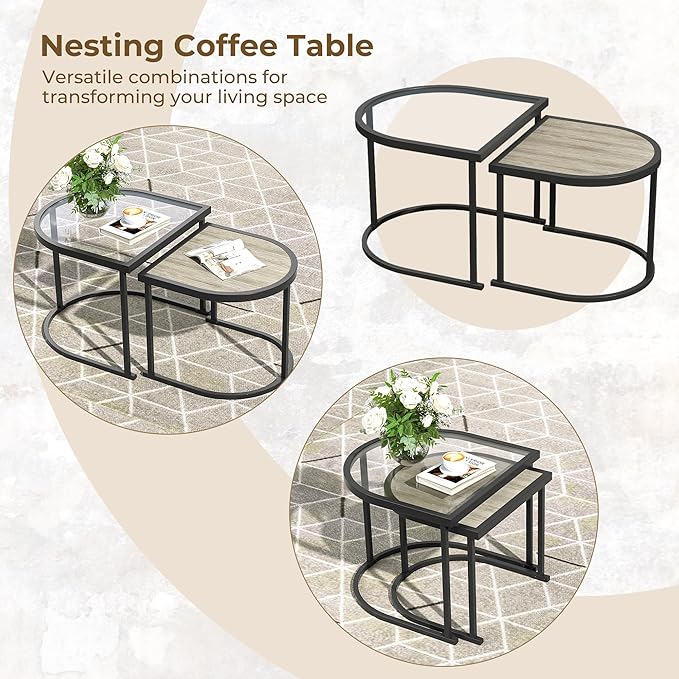 Grand patio 6-Piece Outdoor Furniture Set, 6 Seats Wicker Sofa Conversation Set with Thick Cushions and Coffee Table, for Backyard, Balcony, Garden (Peacock Blue)