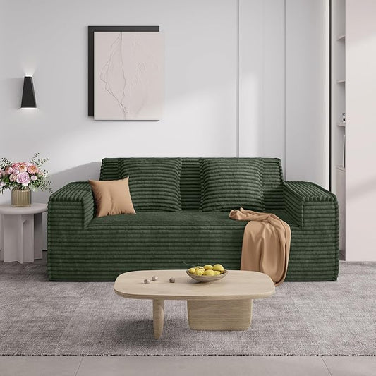 Luxanimarion 75'' Modern Loveseat Sofa, No Assembly Required Comfy Deep Seat Couches 1 pcs for Living Room, Bedroom, Apartment(Green)