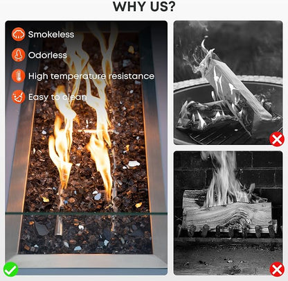 Stanbroil 10-Pound Fire Glass - 1/2 inch Reflective Tempered Fire Glass for Fireplace Fire Pit, Bronze Reflective