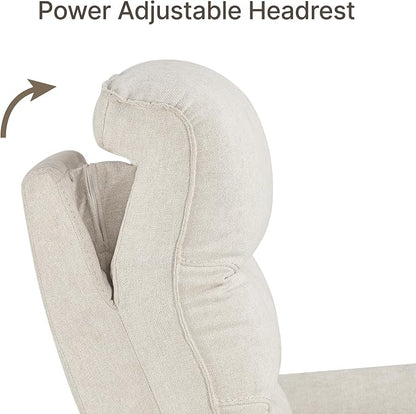 KISLOT Power Recliner Chair with Adjustable Headrest and Footrest, Dual Motor Fabric Reclining Chair with USB/Type-C Charging, Zero Gravity Modern Electric Recliner for Nursery Living Room Bedroom