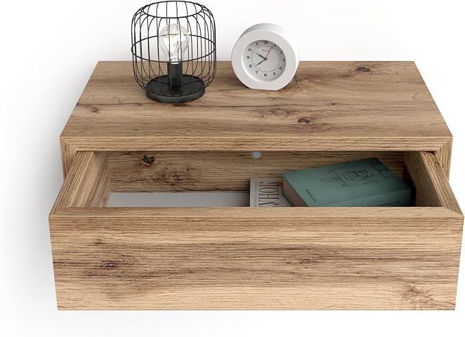 Mobili Fiver, Riccardo Floating nightstand, Rustic Oak, Made in Italy