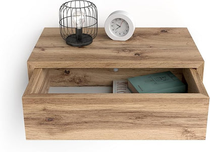 Mobili Fiver, Riccardo Floating nightstand, Rustic Oak, Made in Italy
