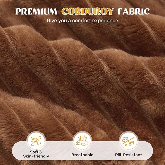 112" Modern Curved Cloud Couch, Corduroy Boneless Couches for Living Room with Deep Seat, Memory Foam Compressed Modular Sectional Sofa, No Assembly Required,Brown 1 PCS