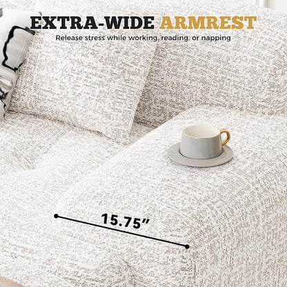85" Cloud Loveseat Sofa in a Box, Modern Small Couch No Assembly Required, Comfy Deep Seat Boneless Couches for Living Room, Bedroom, Apartment, Beige 1 PCS