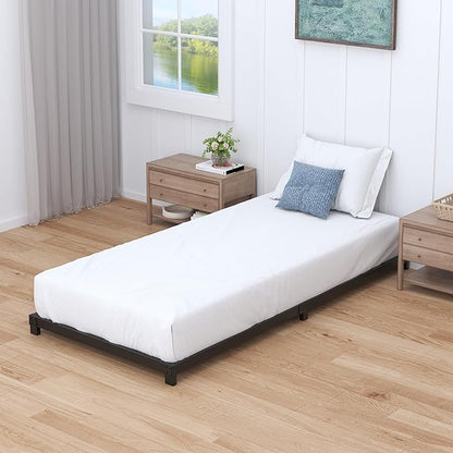 Nailsong 3 Inch Twin Bed Frames Low Profile, Twin Platform Bed Frame No Box Spring Needed, Heavy Duty Metal, Easy Assembly, Black