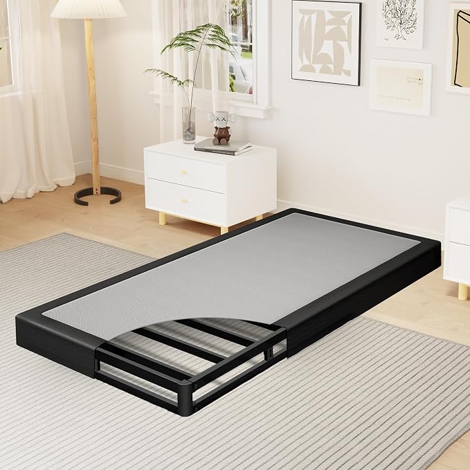 Twin Size 5 Inch Box Spring - Heavy Duty Metal Mattress Foundation (2500lbs Capacity), Noise-Free, Easy Assembly