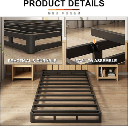 EMODA 4 Inch Twin XL Box Spring Heavy Duty Metal Mattress Foundation Bed Base with Fabric Cover, Easy Assembly