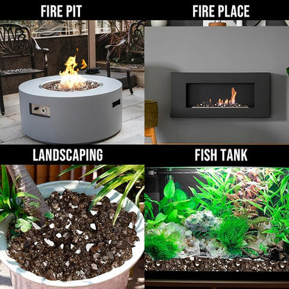 Skyflame High Luster 10-Pound Fire Glass for Fire Pit Fireplace Landscaping, 1/2-Inch Bronze Reflective Reflective