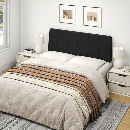 Full Size Headboard Only-No Assembly, Upholstered Headboard Full Size Linen Fabric Modern Style Headboards Extra-Thick, Black