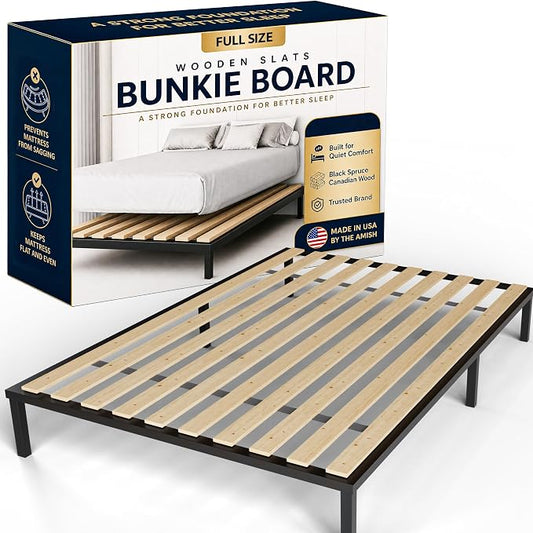 Treaton, 0.68-Inch Vertical Wooden Bunkie Board/Bed Slats, Full, Beige