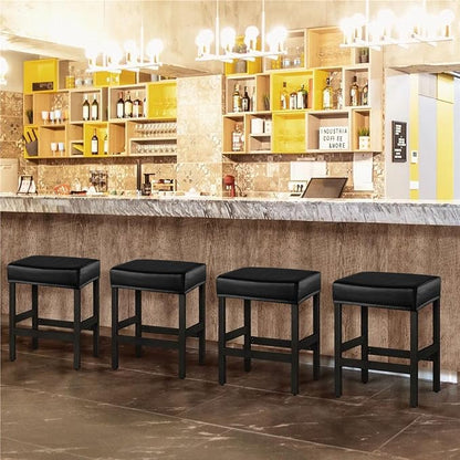 YISUN Stool Covers Rectangle - 4 Pack Stretch Oilproof Waterproof PU High Chair Cover Vanity Stool Cover Pub Counter Bar Stool Covers Saddle Seat Cover with Elastic Bands