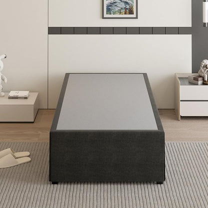 Cieemine 18 Inch Twin Bed Frames with Black Bed Cover, Metal Twin Size Bed Frame No Box Spring Needed, Heavy Duty Mattress Foundation, Easy Assembly, Noise Free
