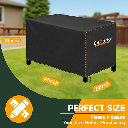 Enzeno Fire Pit Cover Rectangular,Outdoor Firepit Cover Waterproof,Oxford Cloth Patio Fire Table Cover for Outdoor Fire Pit,Fits Gas Firepit Covers(49" L x 29" W x 24" H)
