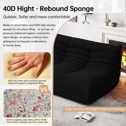 WHGBJA Bean Bag Chairs for Adults with Memory Foam Couch, Loveseat Sofa Chair for Bedroom, Living Room, Reading, Gaming Floor Sofa Couch, Boneless, Comfy