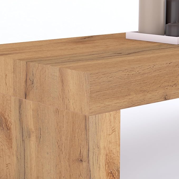 Mobili Fiver, Evolution Desk 70.9 x 15.7 in, Rustic Oak with Two Legs, Made in Italy