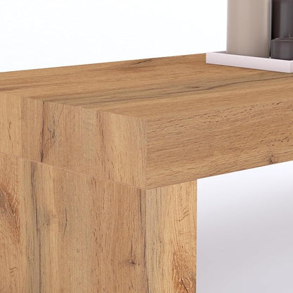 Mobili Fiver, Evolution Desk 70.9 x 15.7 in, Rustic Oak with Two Legs, Made in Italy