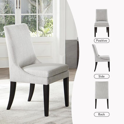 KISLOT Upholstered Dining Chairs Modern Sidechair Performance Fabric High Back Armlesschair for Diningroom Kitchen,Linen,Set of 2(1 Box)