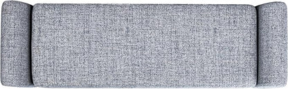 HomePop 60" Modern Storage Bench with Wood Legs - Blue Gray Woven Fabric