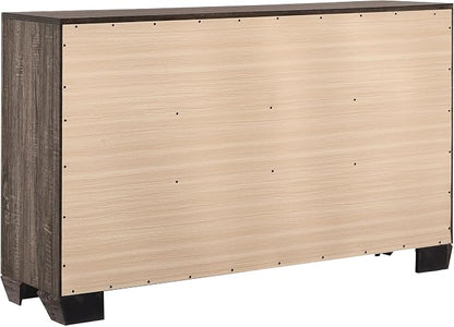Coaster Home Furnishings Kauffman Transitional 4-Piece Bedroom Set California King Size Panel Bed Frame 54-inch Headboard Washed Taupe 204191KW-S4