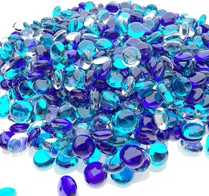 Uniflasy 10 Pounds Fire Pit Glass, 1/2 Inch Reflective Fire Glass Beads for Outdoor Firepit and Fireplace, High Luster Mixed Color