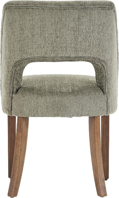 VKNOW Wooden Dining Chairs Set of 6, Modern Fabric Upholstered Dining Room Chair Kitchen Chairs, Farmhouse Dinner Chair for Kitchen Dining Room, Green