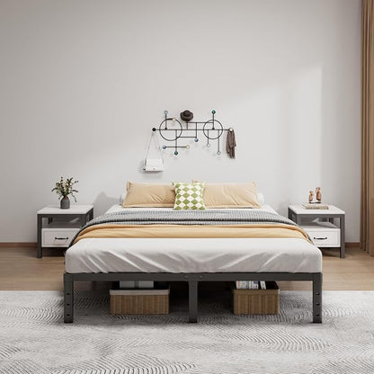 LUMUNANCE Metal Bed Frame King Size - 12 Inch Heavy-Duty King Platform Bed Frame No Box Spring Needed, Easy Assembly, Noise-Free, Sturdy Mattress Foundation, Underbed Storage Space