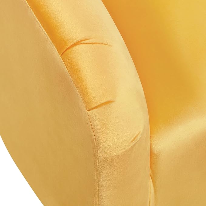 Topeakmart Accent Chair, Club Arm Chair with Velvet Upholstery and Sturdy Legs, for Bedroom/Living Room/Home Bar, 2PCS, Yellow