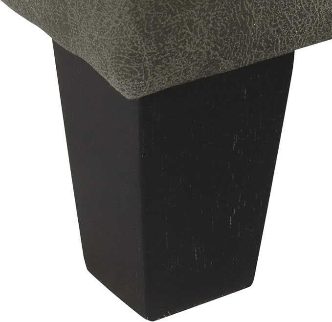 Homepop Home Decor |K2380-E903| Luxury Large Faux Leather Square Storage Ottoman | Ottoman with Storage for Living Room & Bedroom, Gray