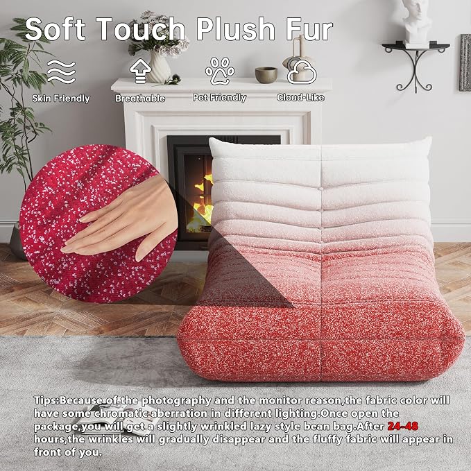 WHGBJA Bean Bag Chair for Adults, Lazy Bean Bag Sofa for Bedroom, Living Room, Reading, Gaming Floor Sofa Chair, Boneless, Comfy