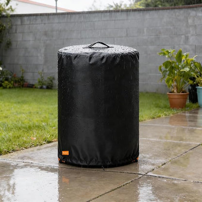 Fire Pit Cover for BALI OUTDOORS 30 x 25 Inch Propane Fire pit,Outdoor Heavy Duty 600D 100% Waterproof Fire Pit Cover Round,Weatherproof Firepit Covers Round 30" Dia x 25" H,Black