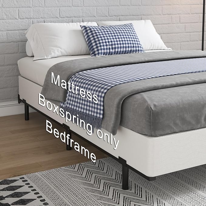 FMDMR Full Size Box Spring with Fabric Cover Set,7 Inch High Profile Full Box Spring with 3000lbs Max Weight Capacity, Durable Mattress Foundation Easy Assembly, Non-Slip, Noise Free