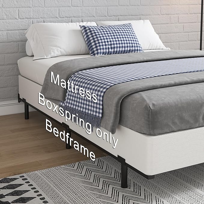 FMDMR Queen Size Box Spring for Queen Bed,7 Inch High Profile Queen Box Spring only with 3000lbs Max Weight Capacity, Durable Mattress Foundation Easy Assembly, Non-Slip, Noise Free