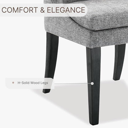 KISLOT Upholstered Dining Chairs Modern Sidechair Performance Fabric High Back Armlesschair for Diningroom Kitchen,Dark Grey,Set of 2(1 Box)