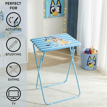 Bluey Folding Tray Table,Portable Snack & Laptop Table, Compact Space-Saving Design for Kids & Teens, Lightweight Indoor Table for Bedroom, Dorm, or Playroom