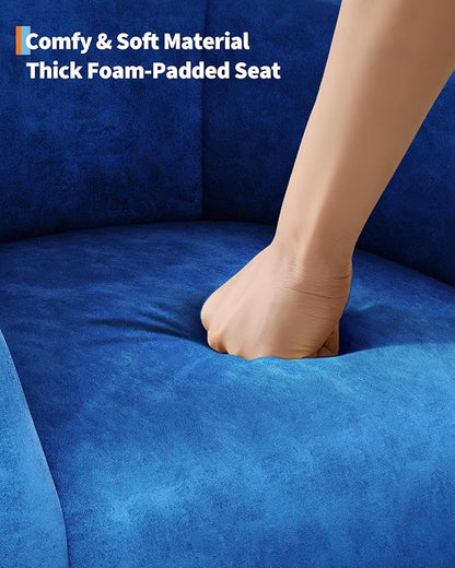 GarveeHome Accent Chair for Living Room Barrel Club Chair with Soft Padded Seat & Sturdy Legs for Bedroom Waiting Room Reception Chairs - Blue