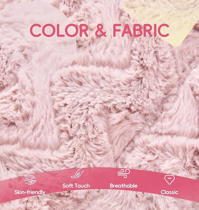 Hobestluk Small Bean Bag Chair Faux Fur Fabric BeanBag Couch for Playroom | Pink Chevron,Ergonomic Design,Memory Foam,Strong Supportive,No Assembly Required,Decorative Style for Living Room Bedroom