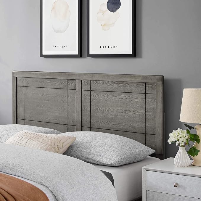 Modway MOD-6221-GRY Archie Full Wood Headboard, Gray