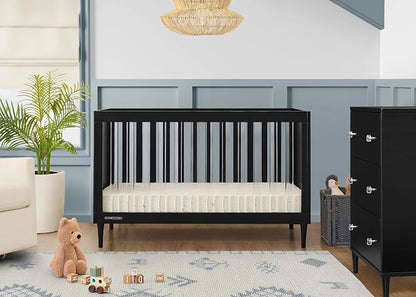 Delta Children Bowie 4-in-1 Convertible Acrylic Crib - Greenguard Gold Certified, Black Ebony
