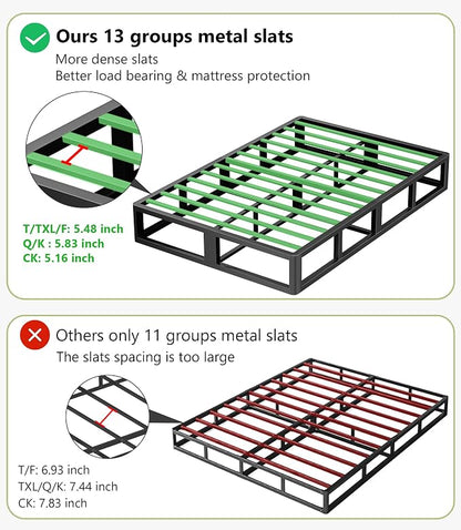 California King Box Spring,10 inch Box Spring for Cal King Bed, Heavy Duty Metal Bed Frame with Fabric Cover, 3000lbs Max Weight Capacity Bed Base Mattress Foundation, Easy Assembly, Noise Free