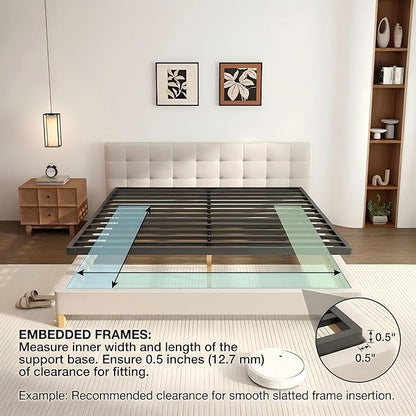 VIPSHOW 2 Inch Full Metal Box Spring with Round Corners - 3000 lbs Capacity, Low Profile Bed Slat Replacement Bunkie Board with Steel Slats, Noise-Free, Easy Assemble, Black