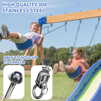 4-Pack Heavy Duty Swing Hangers with Bearings- 304 Stainless Steel Swing Set Brackets, 1500LB Capacity for Porch Swings, Hanging Chairs, Punching Bags, Gym Equipment